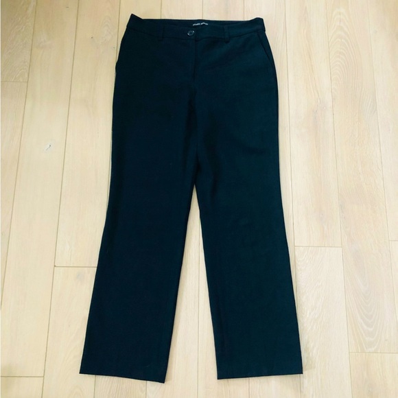 Hilary Radley Houndstooth Straight Pants in Black & Navy - Picture 1 of 10